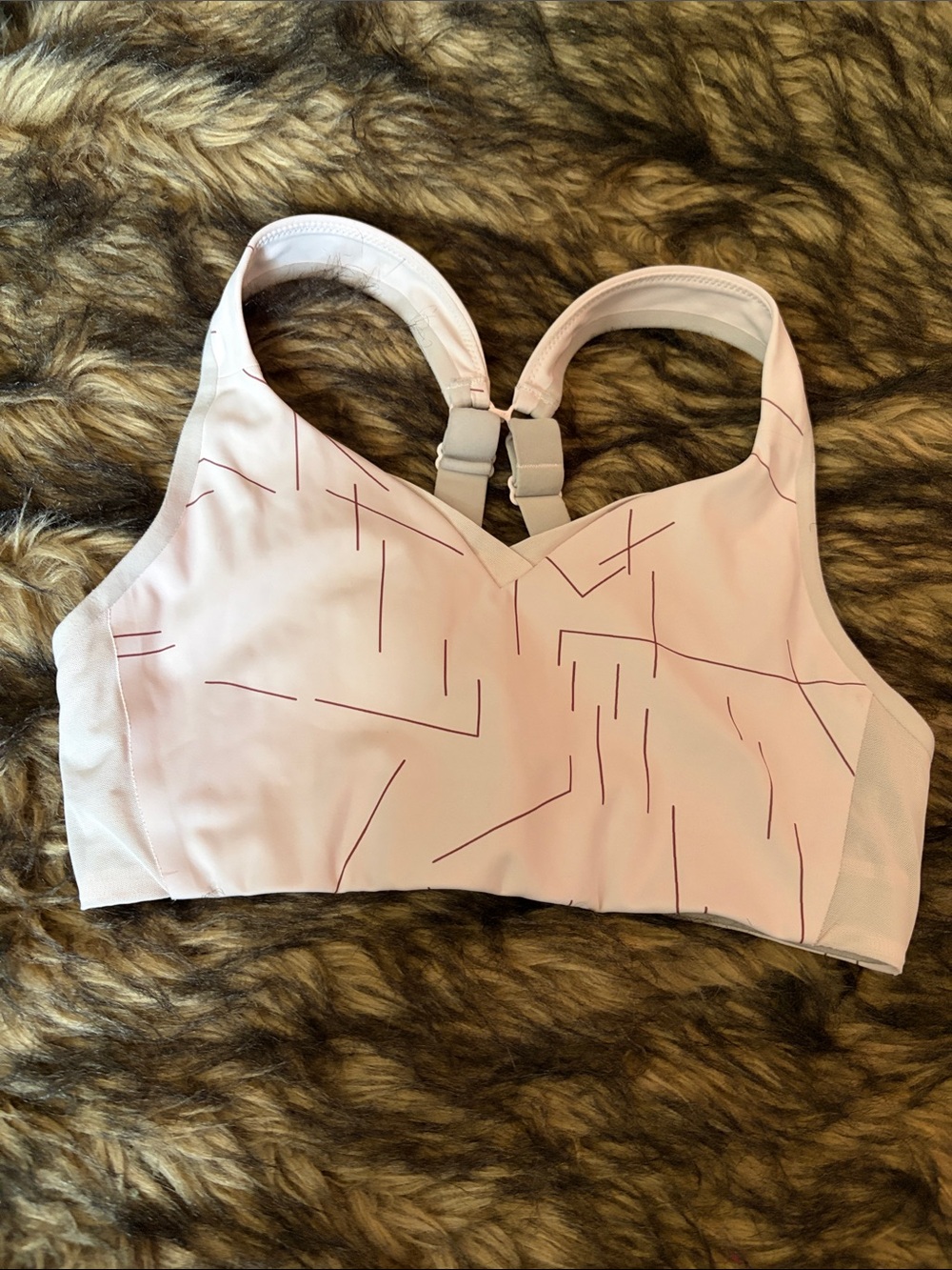 Brooks Drive Run Convertible Rosewater Geo Pink Wireless Support Sports Bra 32C